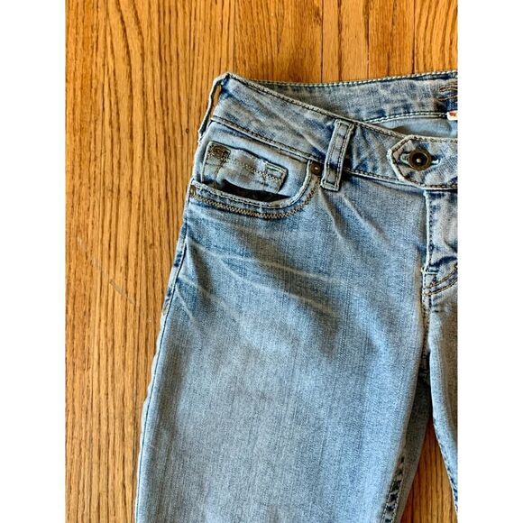 VTG y2k 90s 2000 Silver Tuesday Jeans Western Glove Works Low Rise Flare Boot 28 - Picture 5 of 16